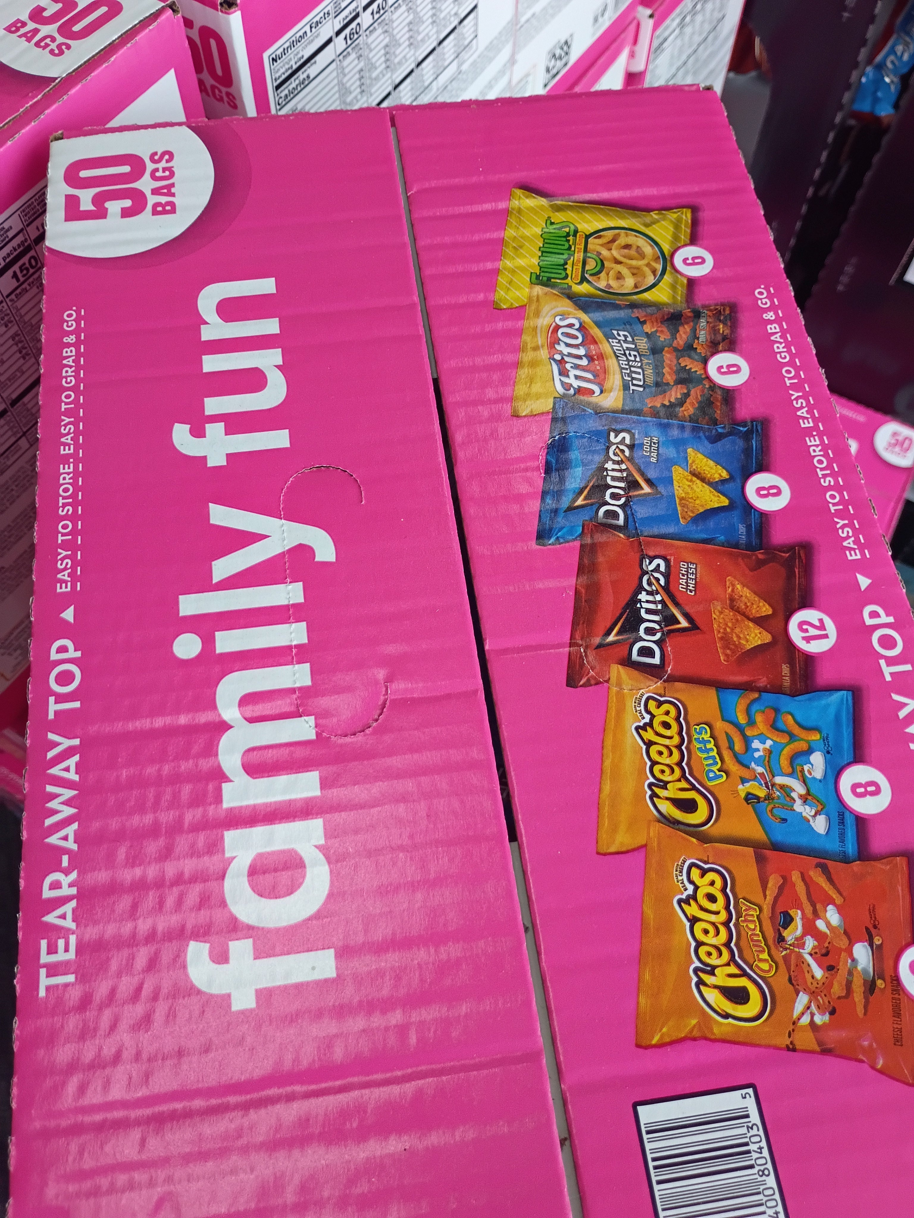 Family Fun 50-Count Variety Snack Pack – Doritos, Cheetos, Fritos & Funyuns