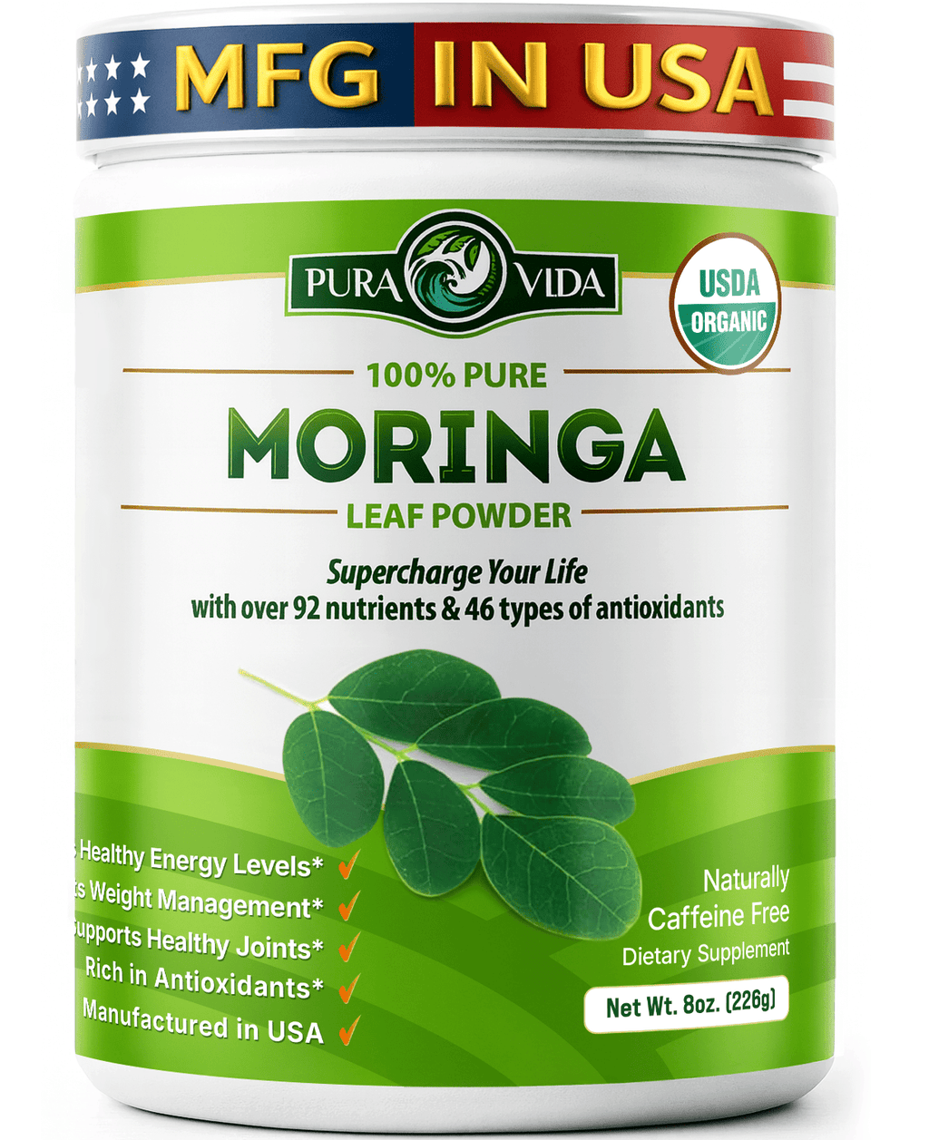 USDA Organic Moringa Leaf Powder (8 oz)