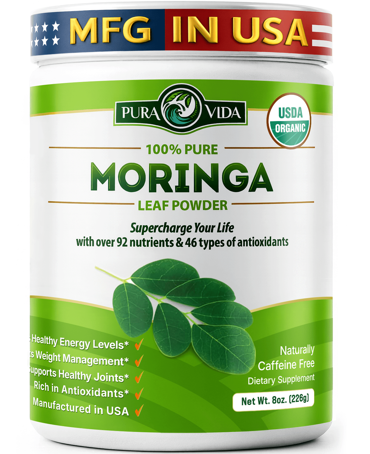 USDA Organic Moringa Leaf Powder (8 oz)