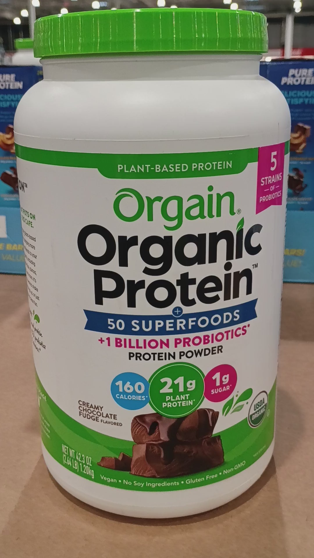 Orgain Organic Plant-Based Protein Powder – 21g Protein, 50 Superfoods