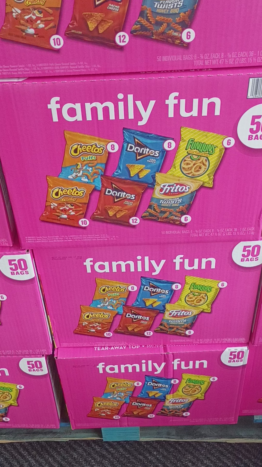 Family Fun 50-Count Variety Snack Pack – Doritos, Cheetos, Fritos & Funyuns